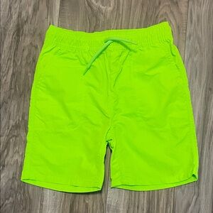NWOT: Neon Green Big Kids Quick Dry Pull On Pool To Play Shorts (10)